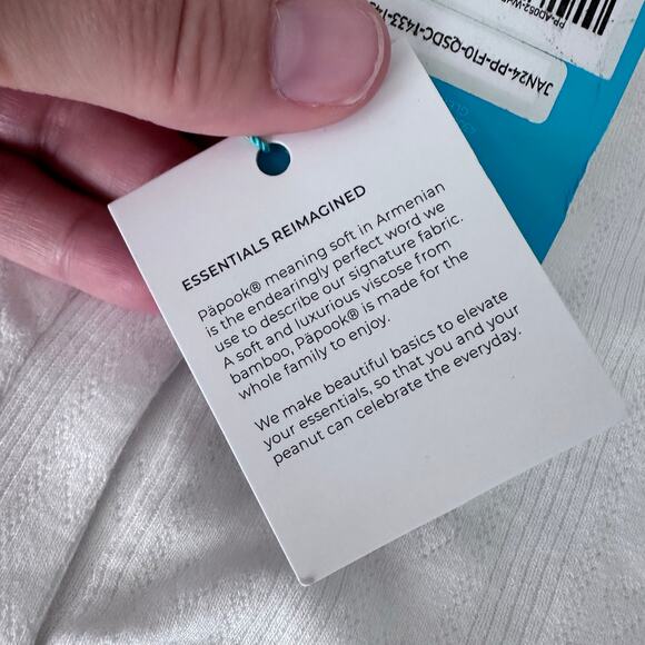 Posh Peanut White Ribbed Pointelle Cardigan - Size S - Picture 6 of 8